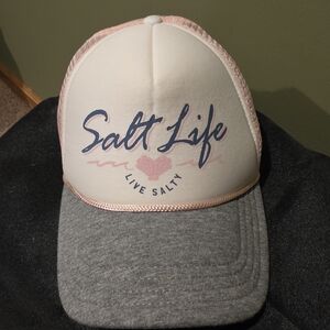 Salt Life Pink White Gray Trucker Hat